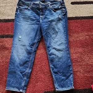 Women's Blue Distressed Jeans